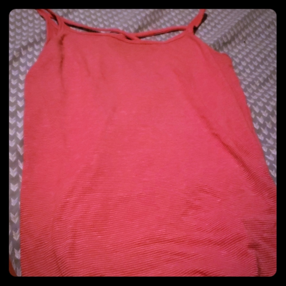 pink and white tank top
